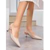 imageCoutgo Womens Slingback Stiletto High Heels Closed Pointed Toe Pumps DOrsay Sexy Office Dress ShoesPolish Khaki
