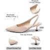 imageCoutgo Womens Slingback Stiletto High Heels Closed Pointed Toe Pumps DOrsay Sexy Office Dress ShoesPolish Khaki