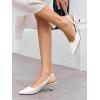 imageCoutgo Womens Slingback Stiletto High Heels Closed Pointed Toe Pumps DOrsay Sexy Office Dress ShoesPolish White