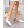 imageCoutgo Womens Slingback Stiletto High Heels Closed Pointed Toe Pumps DOrsay Sexy Office Dress ShoesPolish White