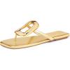 imageCoutgo Womens Flat Sandals Comfortable Flip Flops Slide Sandals Summer Beach Shoes with Metal DecorationGold