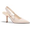 imageCoutgo Womens Slingback Kitten Heels Closed Pointed Toe Bowknot Knitted Slip On Work Pumps Dress ShoesApricothigh Heels