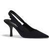 imageCoutgo Womens Slingback Kitten Heels Closed Pointed Toe Bowknot Knitted Slip On Work Pumps Dress ShoesBlackhigh Heels