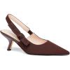 imageCoutgo Womens Slingback Kitten Heels Closed Pointed Toe Bowknot Knitted Slip On Work Pumps Dress ShoesCoffee