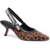 imageCoutgo Womens Slingback Kitten Heels Closed Pointed Toe Bowknot Knitted Slip On Work Pumps Dress ShoesLeopard