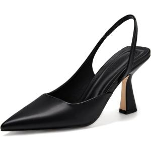 imageCoutgo Womens Slingback Stiletto High Heels Closed Pointed Toe Pumps DOrsay Sexy Office Dress ShoesBlackpu