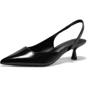 imageCoutgo Womens Slingback Stiletto High Heels Closed Pointed Toe Pumps DOrsay Sexy Office Dress ShoesPolish Black