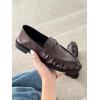 imageCoutgo Penny Loafers for Women Comfortable Slip on Shoes Collapsible Heel Closed Toe Dressy Casual Work FlatsChocolate