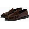 imageCoutgo Penny Loafers for Women Comfortable Slip on Shoes Collapsible Heel Closed Toe Dressy Casual Work FlatsDark Brown