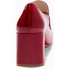 imageCoutgo Womens Loafer Heels Block Chunky Heeled Penny Loafers Slip On Square Toe Business Work Dress ShoesWine Red