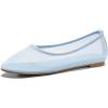 imageCoutgo Womens Mesh Ballet Flats Slip on Ballerina Flats Comfortable Casual Work Dress ShoesLight Blue