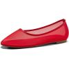 imageCoutgo Womens Mesh Ballet Flats Slip on Ballerina Flats Comfortable Casual Work Dress ShoesRed