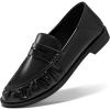 imageCoutgo Penny Loafers for Women Comfortable Slip on Shoes Collapsible Heel Closed Toe Dressy Casual Work FlatsBlack