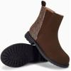 imageCoutgo Girls Glitter Ankle Boots Side Zipper Comfortable Chelsea Dress Booties for ToddlerLittle KidBig KidsChocolate
