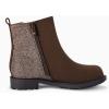 imageCoutgo Girls Glitter Ankle Boots Side Zipper Comfortable Chelsea Dress Booties for ToddlerLittle KidBig KidsChocolate