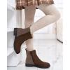 imageCoutgo Girls Glitter Ankle Boots Side Zipper Comfortable Chelsea Dress Booties for ToddlerLittle KidBig KidsChocolate