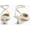 imageCoutgo Satin Kitten Low Heels with Bow Closed Pointed Toe Short Pumps Dress Wedding Party ShoesBeige