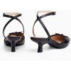 imageCoutgo Satin Kitten Low Heels with Bow Closed Pointed Toe Short Pumps Dress Wedding Party ShoesPu Black