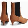 imageCoutgo Womens Ankle Boots Low Kitten Heel Pointed Toe Slip On Elastic Dressy Fall Winter Booties ShoesBrown