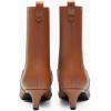 imageCoutgo Womens Ankle Boots Low Kitten Heel Pointed Toe Slip On Elastic Dressy Fall Winter Booties ShoesReddish Brown