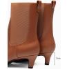 imageCoutgo Womens Ankle Boots Low Kitten Heel Pointed Toe Slip On Elastic Dressy Fall Winter Booties ShoesReddish Brown