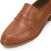 imageCoutgo Womens Classic Penny Loafers Crocodile Print Casual Mid Stacked Heel Comfort Slip On Office Oxford Dress Shoes