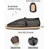 imageCoutgo Womens Espadrilles Mary Jane Flats Closed Sqaure Toe Mesh Ballet Flats Comfortable Dress ShoesBlackMesh