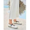 imageCoutgo Womens Espadrilles Mary Jane Flats Closed Sqaure Toe Mesh Ballet Flats Comfortable Dress ShoesWhitePu
