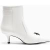 imageCoutgo Womens Kitten Heel Ankle Boots Pointed Toe Buckle Side Zipper Tassel Fall Winter Booties ShoesCreamywhite