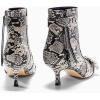 imageCoutgo Womens Kitten Heel Ankle Boots Pointed Toe Buckle Side Zipper Tassel Fall Winter Booties ShoesSnake Skin