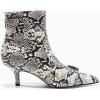 imageCoutgo Womens Kitten Heel Ankle Boots Pointed Toe Buckle Side Zipper Tassel Fall Winter Booties ShoesSnake Skin