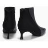imageCoutgo Womens Kitten Heel Ankle Boots Pointed Toe Side Zipper Fall Winter Booties ShoesBlack