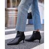 imageCoutgo Womens Kitten Heel Ankle Boots Pointed Toe Side Zipper Fall Winter Booties ShoesBlack