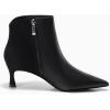imageCoutgo Womens Kitten Heel Ankle Boots Pointed Toe Side Zipper Fall Winter Booties ShoesBlack