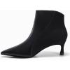 imageCoutgo Womens Kitten Heel Ankle Boots Pointed Toe Side Zipper Fall Winter Booties ShoesBlack
