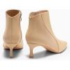 imageCoutgo Womens Kitten Heel Ankle Boots Pointed Toe Side Zipper Fall Winter Booties ShoesKhaki