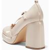 imageCoutgo Womens Mary Jane Heels Chunky Platform Loafer Shoes Block Heel Closed Square Toe Pumps Cross Strap High Heel Dress ShoesNude