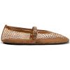 imageCoutgo Womens Mesh Ballet Flats Mary Jane Fishnet Ballerina Buckle Strap Comfortable Causal Dress ShoesBrown
