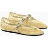 imageCoutgo Womens Mesh Ballet Flats Mary Jane Fishnet Ballerina Buckle Strap Comfortable Causal Dress ShoesGold
