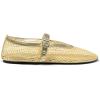 imageCoutgo Womens Mesh Ballet Flats Mary Jane Fishnet Ballerina Buckle Strap Comfortable Causal Dress ShoesGold