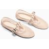 imageCoutgo Womens Mesh Ballet Flats Mary Jane Fishnet Ballerina Buckle Strap Comfortable Causal Dress ShoesNude