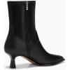 imageCoutgo Womens Pointed Toe Ankle Boots Stacked Kitten Low Heel Side Zipper Fall Booties ShoesBlack