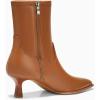 imageCoutgo Womens Pointed Toe Ankle Boots Stacked Kitten Low Heel Side Zipper Fall Booties ShoesBrown