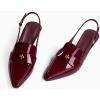 imageCoutgo Womens Pointed Toe Sandals Slingback Kitten Heel Pumps Slip On Ankle Buckle Dress ShoesBurgundy