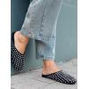 imageCoutgo Womens Rhinestone Mules Flats Sparkly Leather Slip On Shoes Slippers Comfortable Dress Backless ShoesBlack