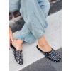 imageCoutgo Womens Rhinestone Mules Flats Sparkly Leather Slip On Shoes Slippers Comfortable Dress Backless ShoesBlack