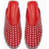 imageCoutgo Womens Rhinestone Mules Flats Sparkly Leather Slip On Shoes Slippers Comfortable Dress Backless ShoesRed