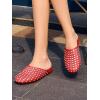 imageCoutgo Womens Rhinestone Mules Flats Sparkly Leather Slip On Shoes Slippers Comfortable Dress Backless ShoesRed