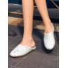 imageCoutgo Womens Rhinestone Mules Flats Sparkly Leather Slip On Shoes Slippers Comfortable Dress Backless ShoesWhite