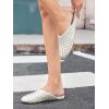 imageCoutgo Womens Rhinestone Mules Flats Sparkly Leather Slip On Shoes Slippers Comfortable Dress Backless ShoesWhite